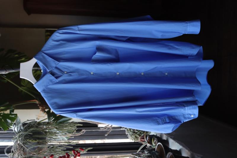 Graphpaper եڡѡ Broad L/S Oversized Regular Collar Shirt(BLUE) 