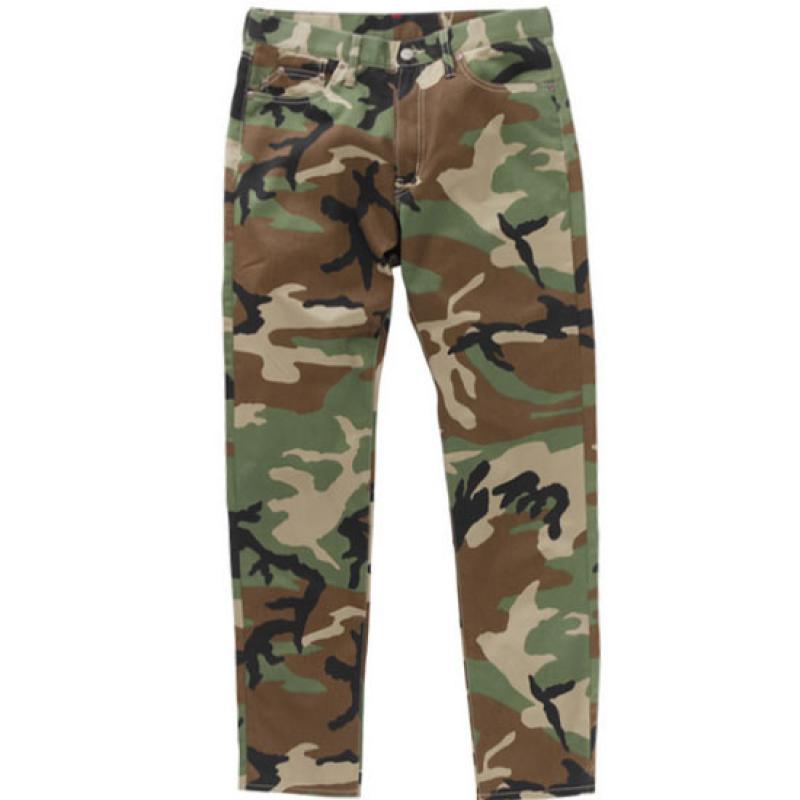 FTC HUBBA CAMO - tapered fit 5 pocket chino