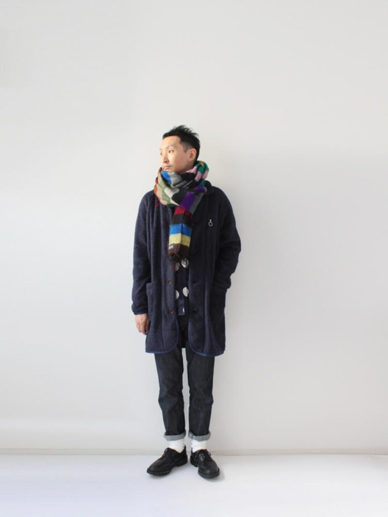 CASH CA"THE FOURNESS" FLEECE COAT -NAVY-