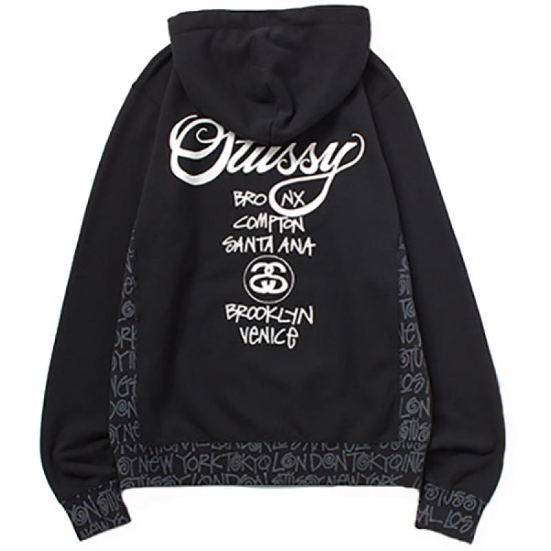 STUSSY Cities Panel Full Zip Hoodie