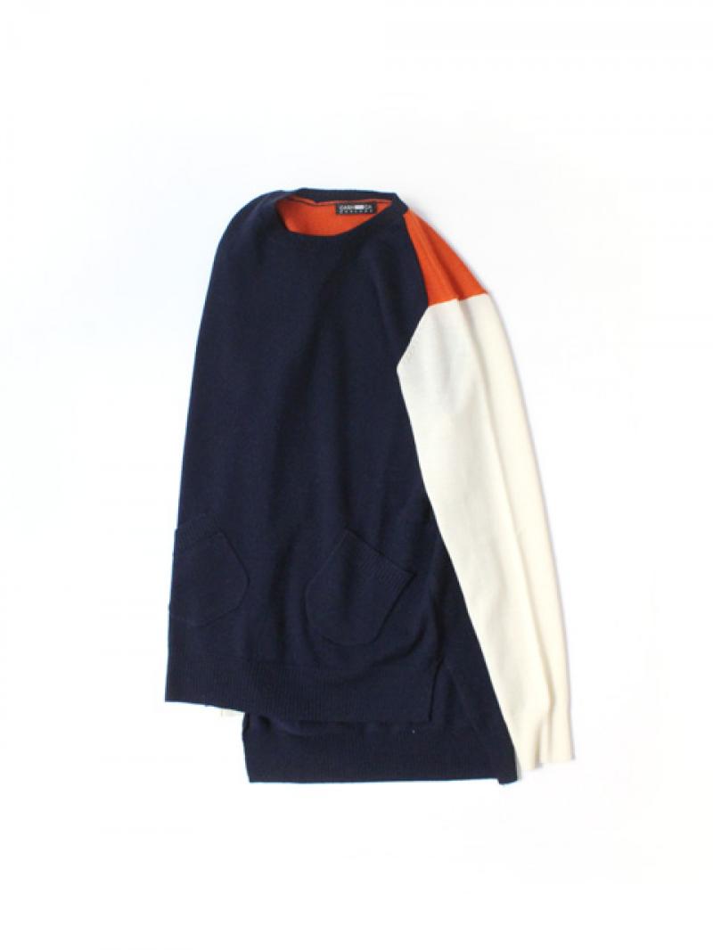 CASH CALONG TAIL SWEATER -NAVY-