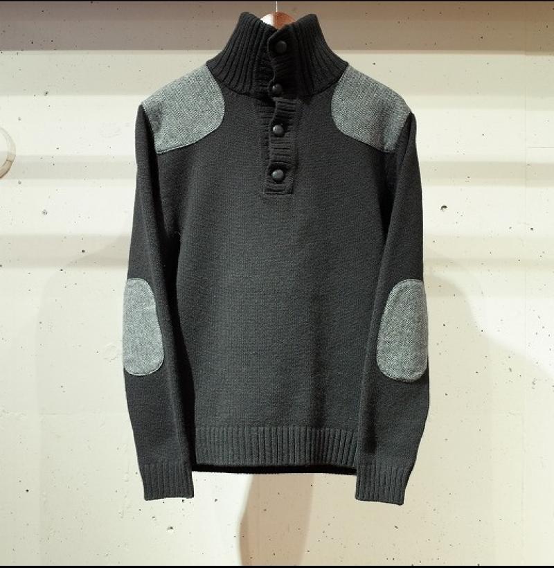 GROK LEATHER å쥶 !!! / TWEED PATCHED BUTTON KNIT !!!