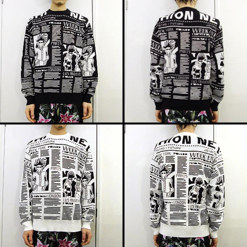 JOYRICHFASHON NEWS MONO KNIT CREWUP