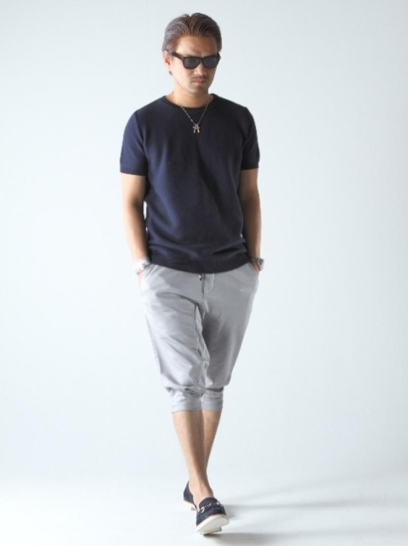 DELAY by Win&Sons:Pleymo Linen Crew neck KNT[DW22-K-001] /NAVY