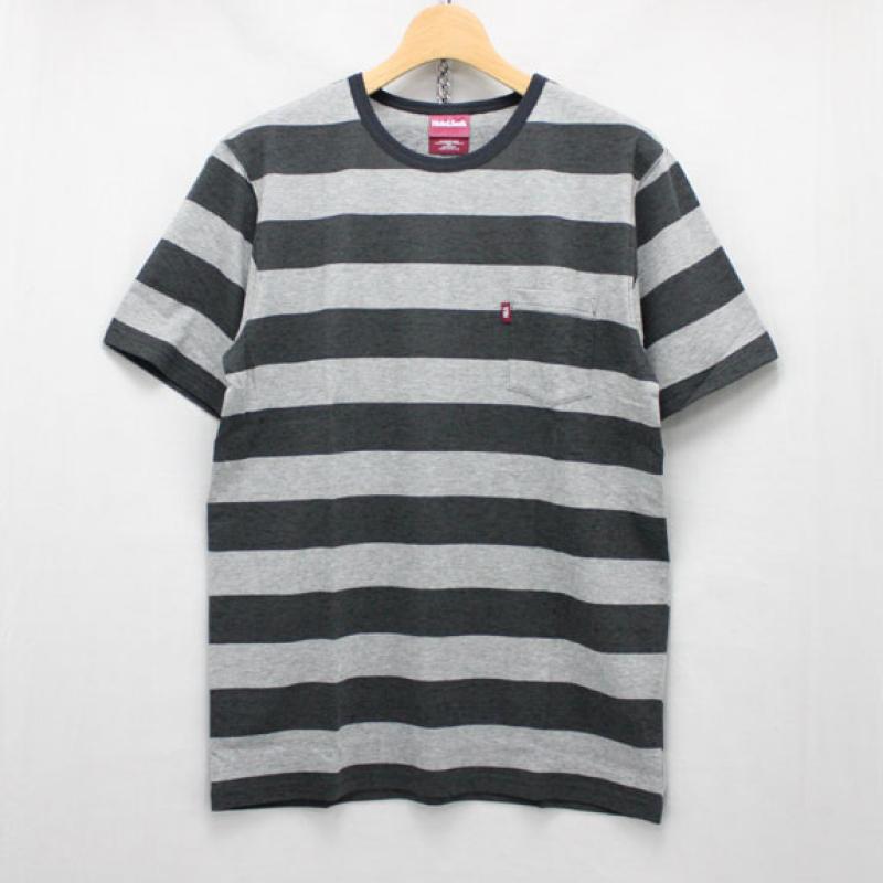 HIDE&SEEK Border S/S Tee (15ss):BLACKGRAY !!