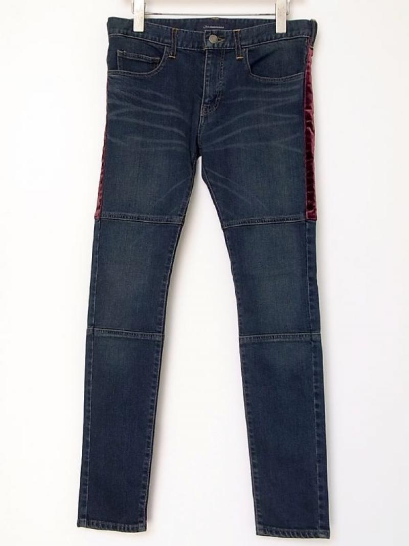 John UNDERCOVER / VELVET SIDE STRIPE DENIM PANTS