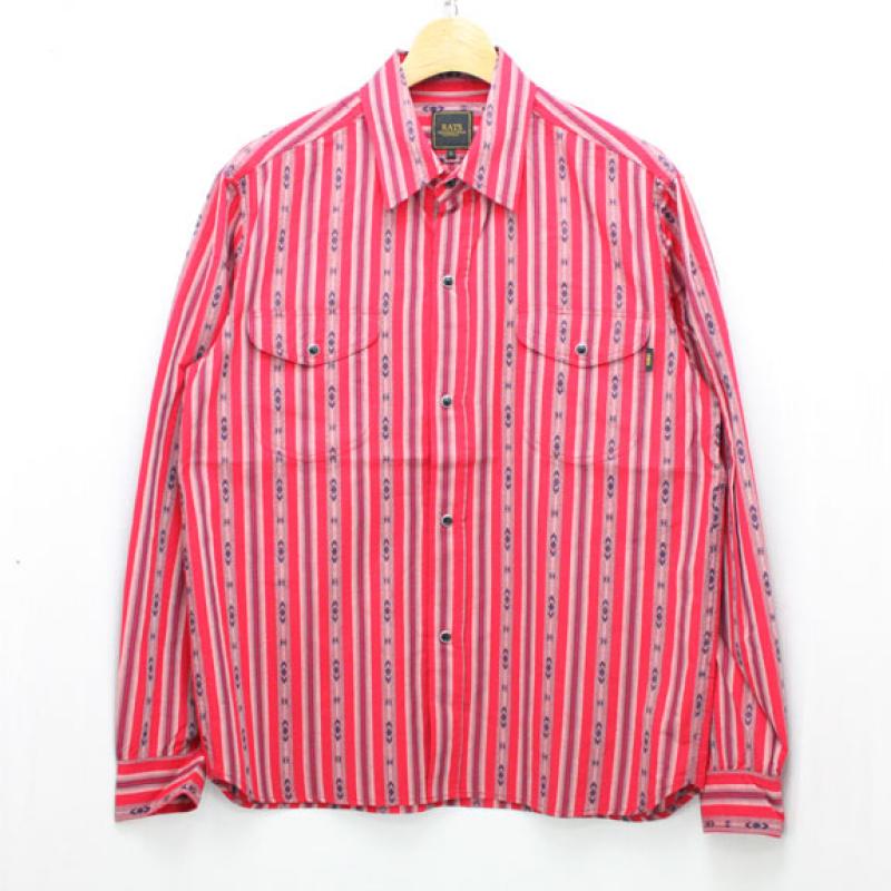 RATS INDIAN STRIPE SHIRT:RED !!