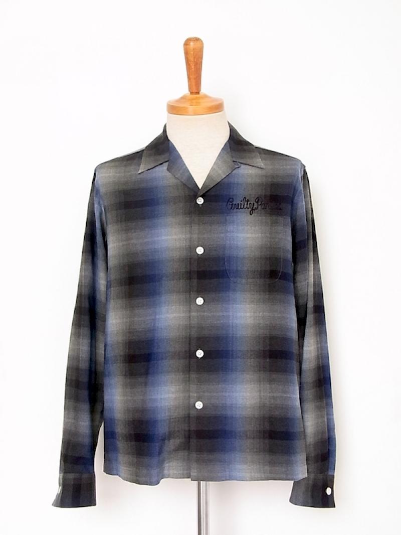 WACKOMARIA / RAYON OMBRE CHECK OPEN COLLAR SHIRT