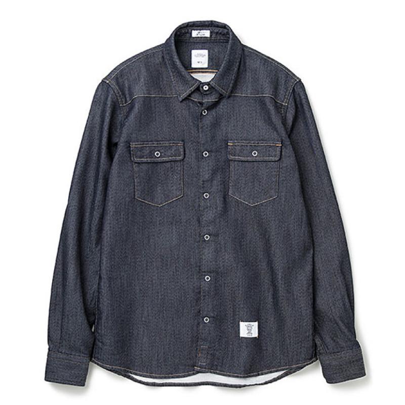 BEDWIN L/S SWEAT DENIM WESTERN SHIRT "PORK":INDIGO !!