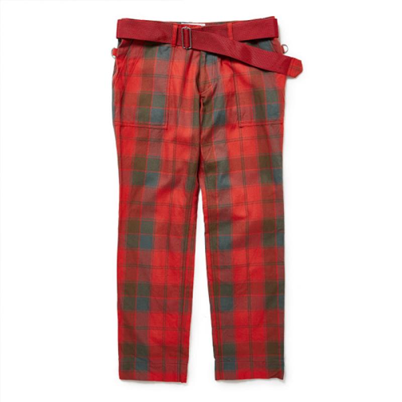 PEEL&LIFT tartan army trousers Red Weathered tartan !