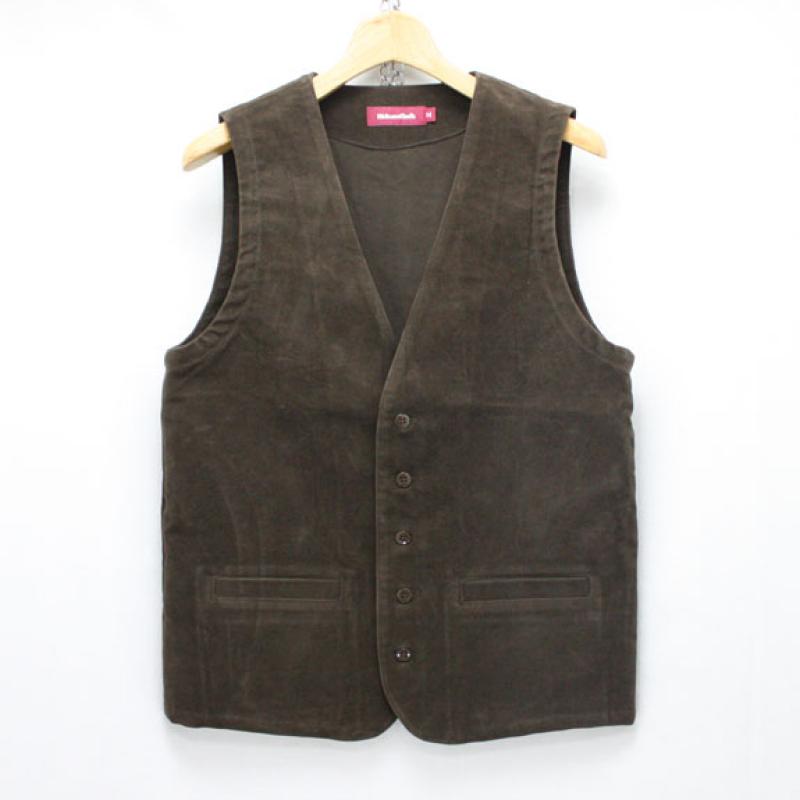 HIDE&SEEK Moleskin Vest (15aw):BROWN !!