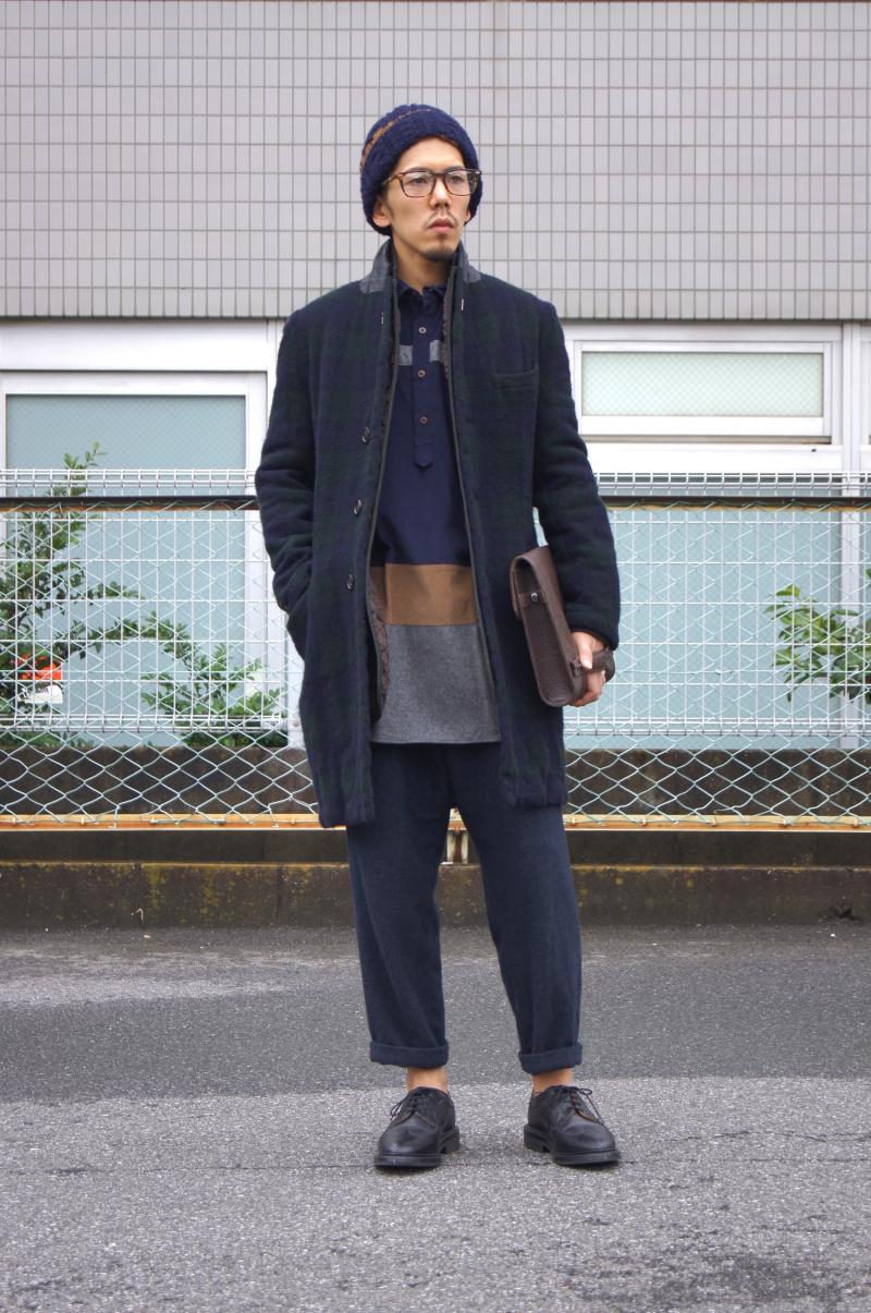 kolor / BEACON - Black Watch Coat!!
