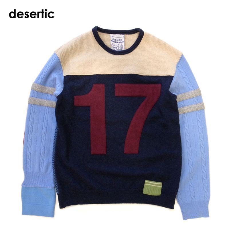 desertic Vintage Cashmere Football Sweater 