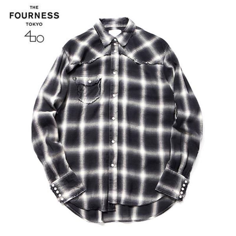 THE FOURNESS Check Long Western Shirt 