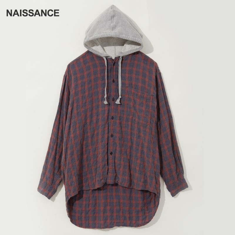 NAISSANCE Plaid Shirt Parka