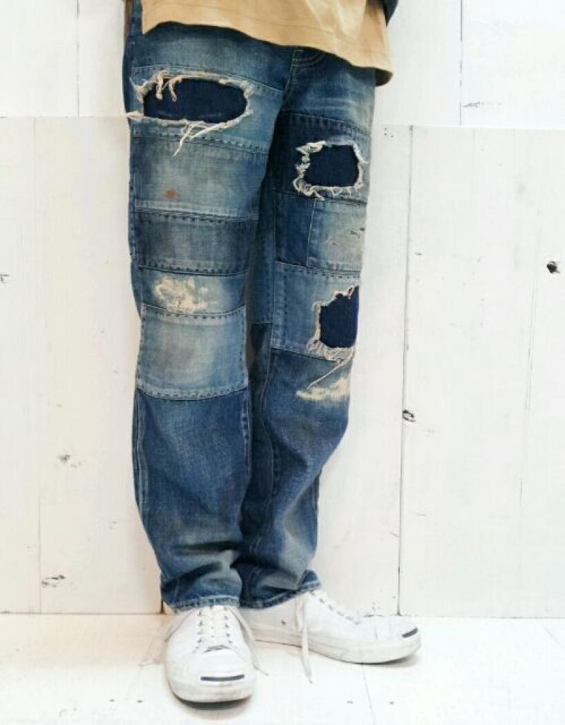 Varde77(Х77) PATCHWORK DENIM PANTS 9016SS-ST-PT01! 