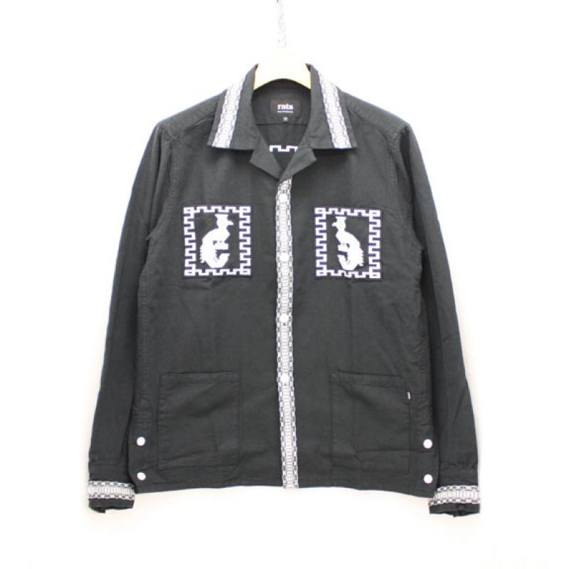 RATS EMBROIDERY SHIRT JKT:BLACK !!