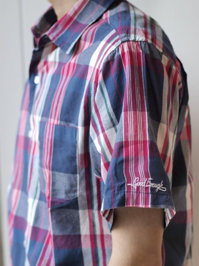 GOODENOUGHTRANSPARENT LOGO MADRAS S/S SHIRT