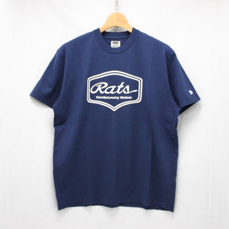 RATS SCRIPT SIGN T-SHIRT:NAVY !!