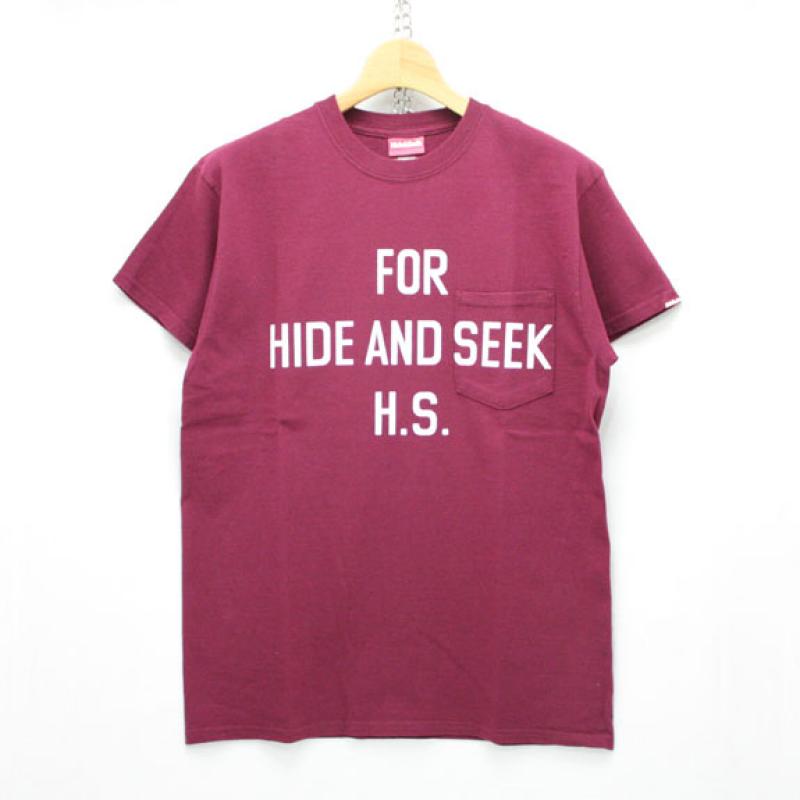 HIDE&SEEK For H.S. Pocket S/S Tee (16ss):BURGUNDY !!