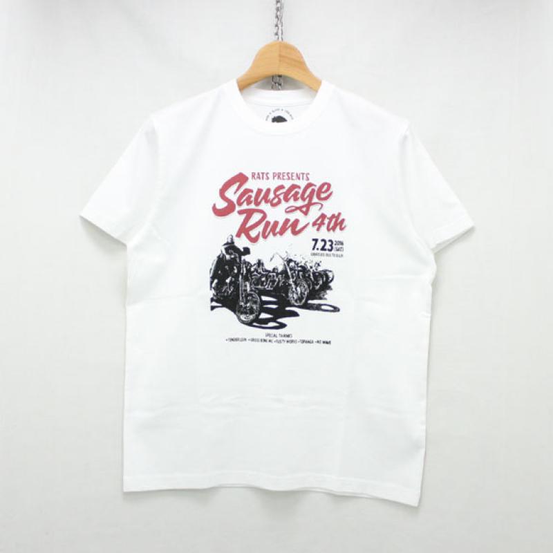 RATS SAUSAGE RUN T-SHIRT:WHITE !!