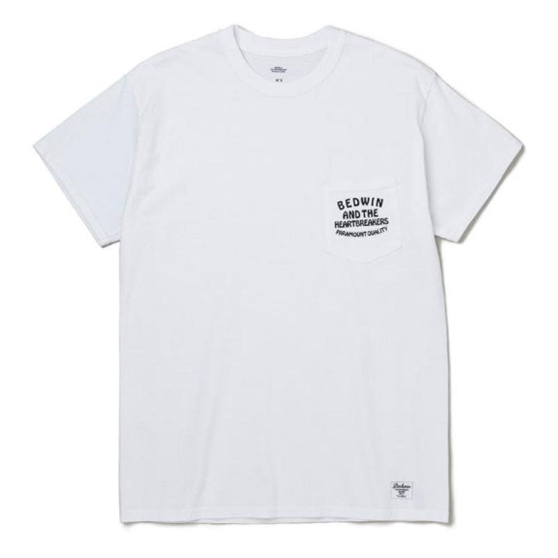 BEDWIN S/S C-NECK POCKET T "JACK":WHITE !!