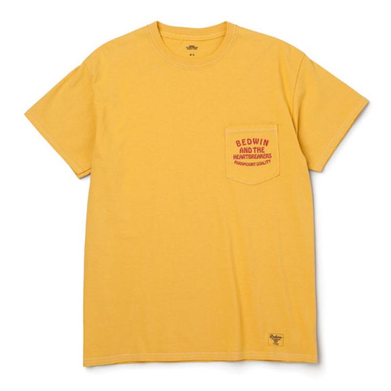 BEDWIN S/S C-NECK POCKET T "JACK":ORANGE !!