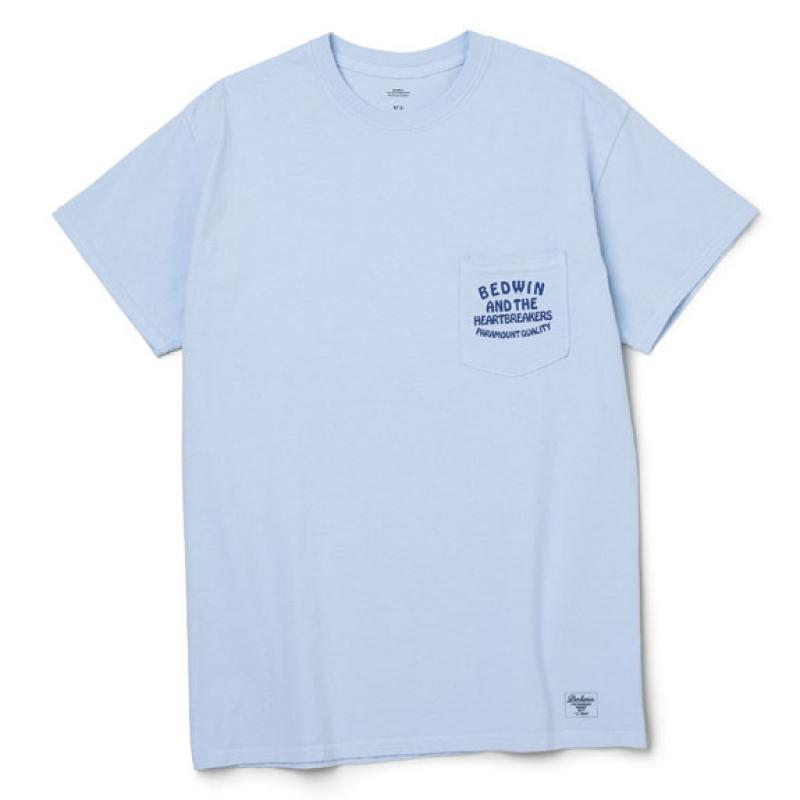 BEDWIN S/S C-NECK POCKET T "JACK":SAX !!