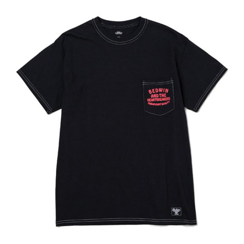 BEDWIN S/S C-NECK POCKET T "JACK":BLACK !!