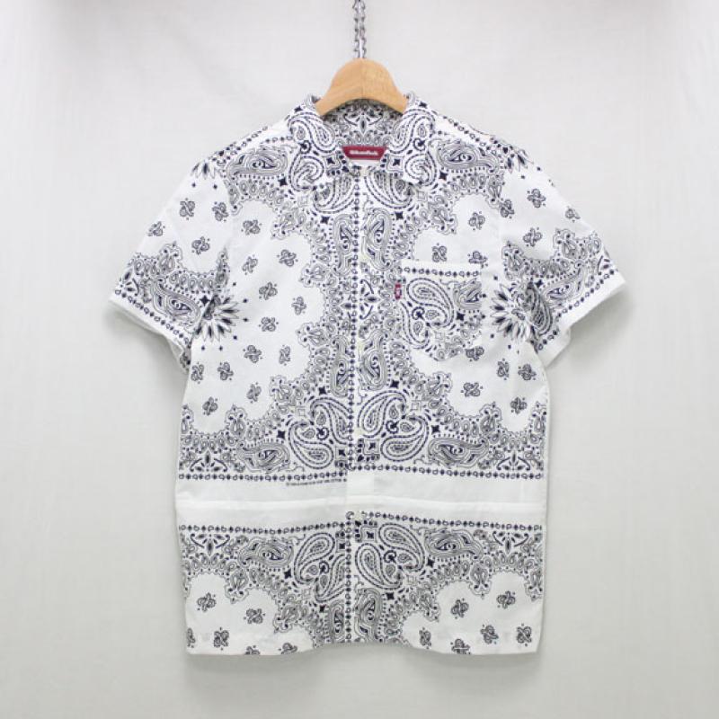 HIDE&SEEK Banndana S/S Shirt:WHITE !!