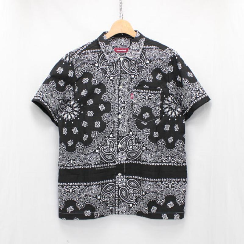 HIDE&SEEK Banndana S/S Shirt:BLACK !!