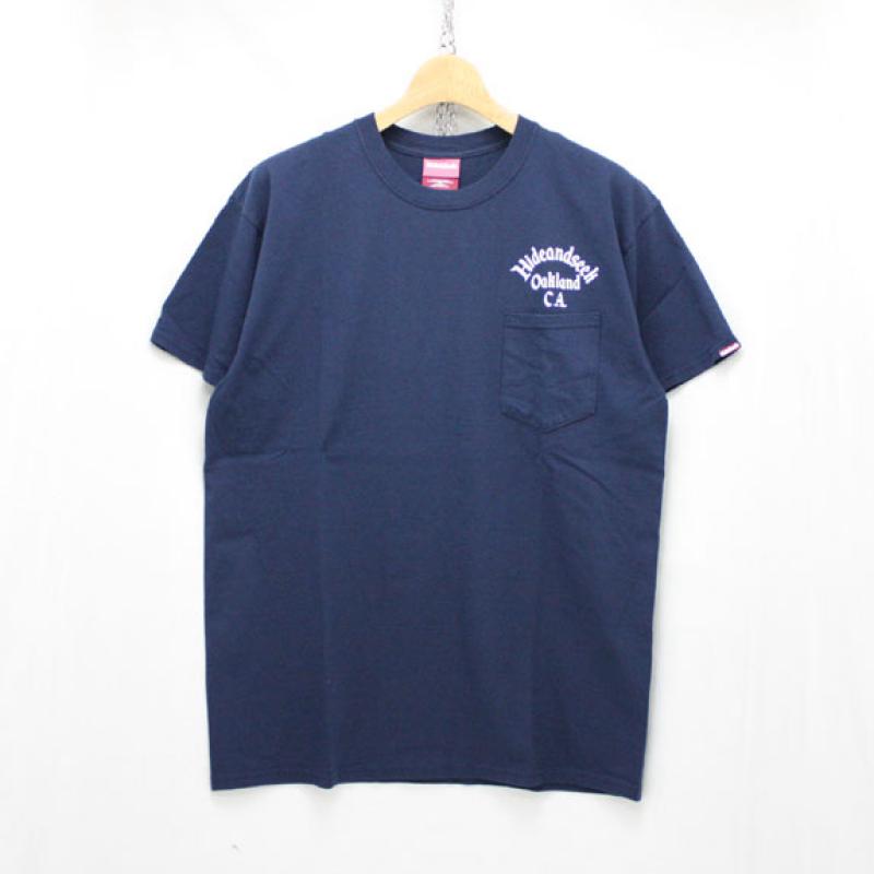 HIDE&SEEK Oakland CA Pocket S/S Tee:NAVY !!