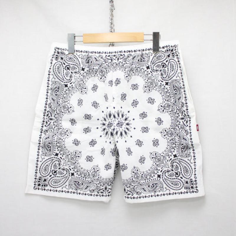 HIDE&SEEK Banndana Shorts:WHITE !!