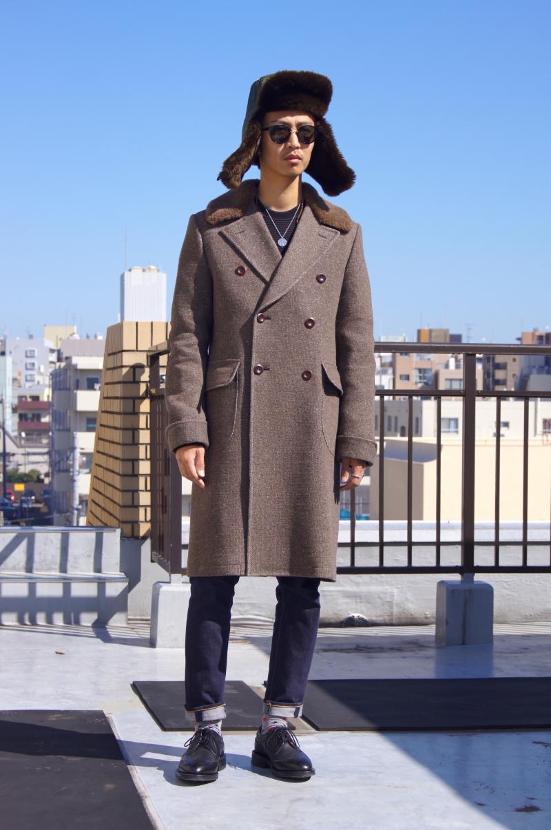 JUNYA WATANABE MAN - Double-Dreasted Coat &Flight Cap.