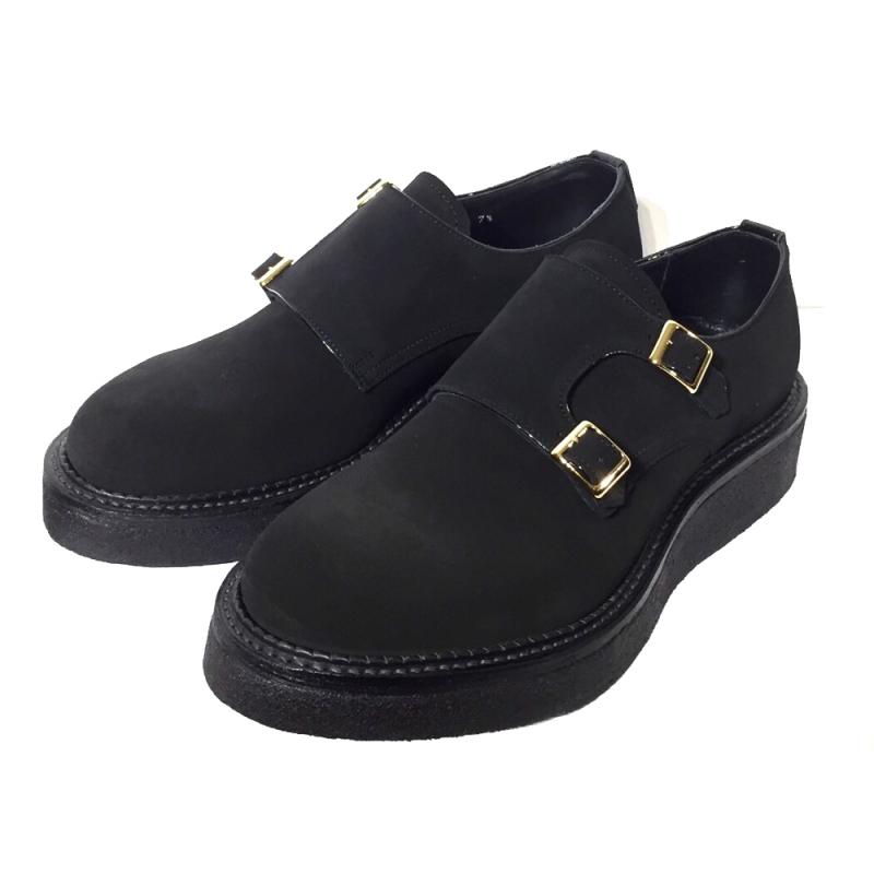 Kids Love Gaite/å֥ | Double Monk Shoes SUEDEColor:Bklack
