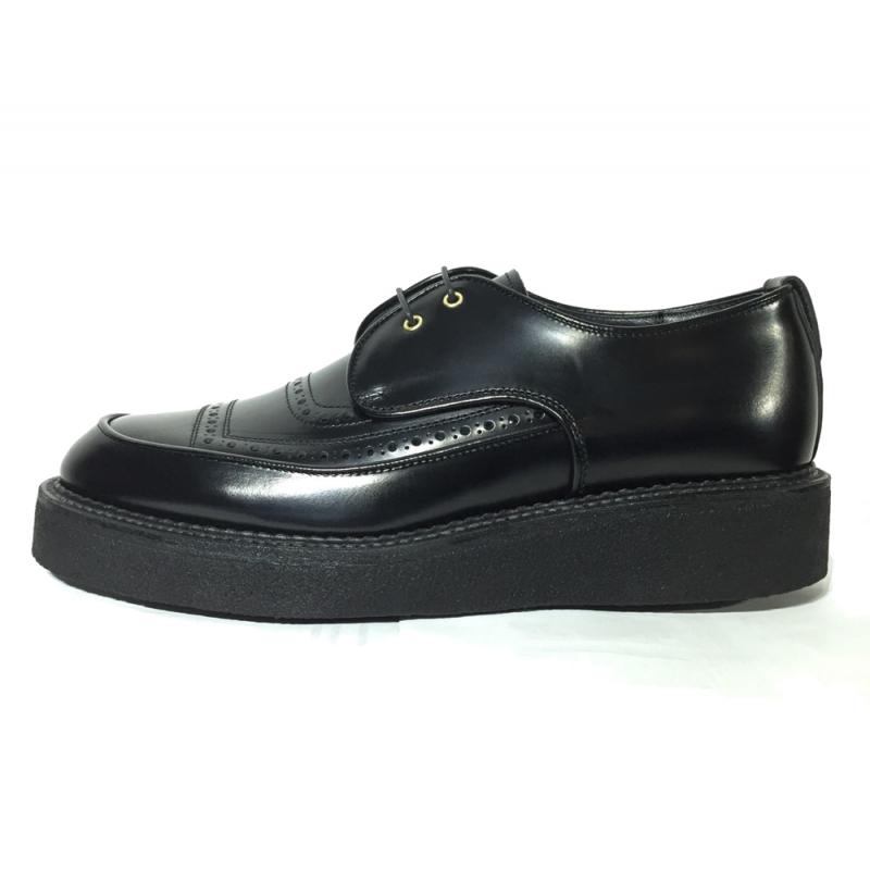 Kids Love Gaite/å֥ | GLASS LEATHER U-TIP Shoes Color:Bklack