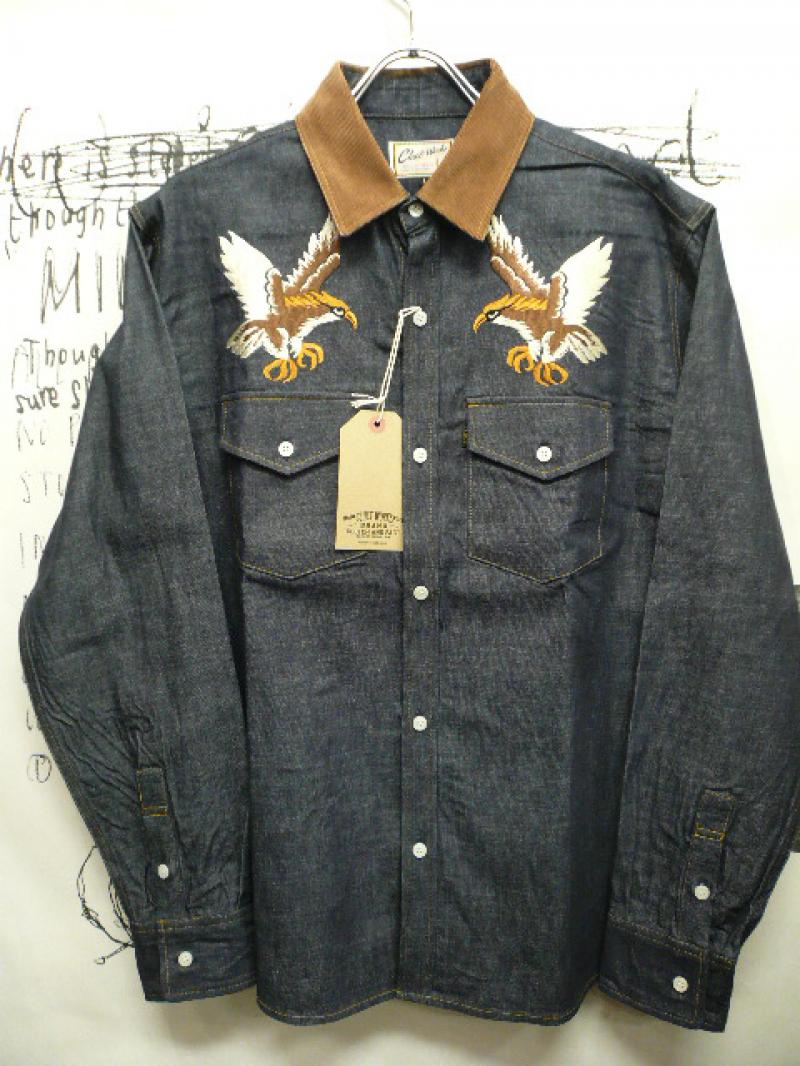 CLUCT ( 饯 )  #02277 EMBROIDERED DENIM SHIRT(INDIGO) ٤ޤ