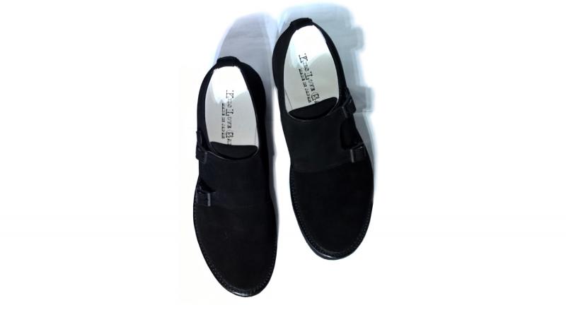 Kids Love Gaite/å֥ | Double Monk Shoes SUEDEColor:Black