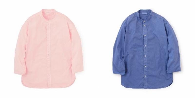 SANDINISTA꿷Overdyed Band Collar Shirt