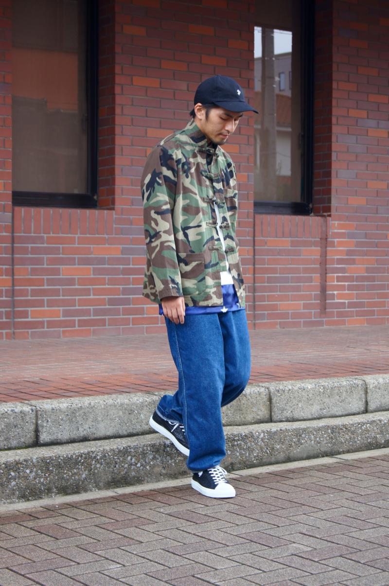 SOPHNET. & UE - KUNG FU JACKET & DENIM WIDE EASY PANT.
