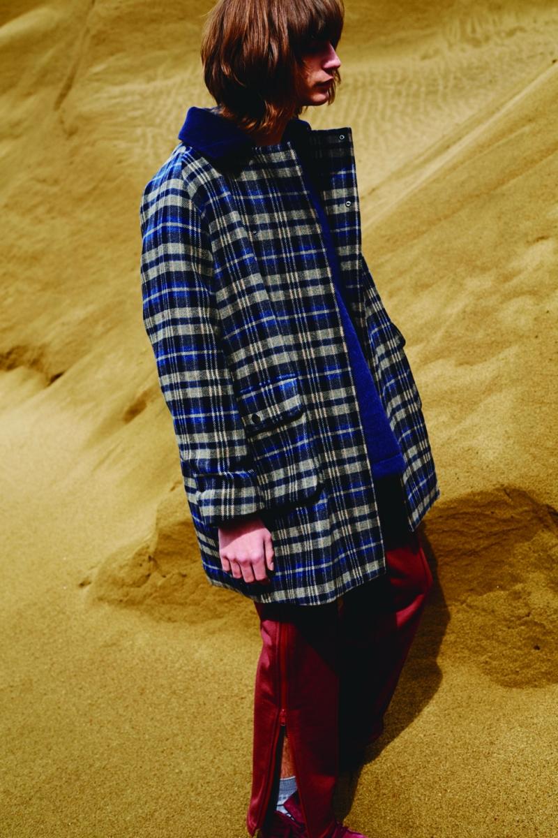 KIIT() W FACE CHECK MELTON BAL COLLAR COAT KID-C93-101!