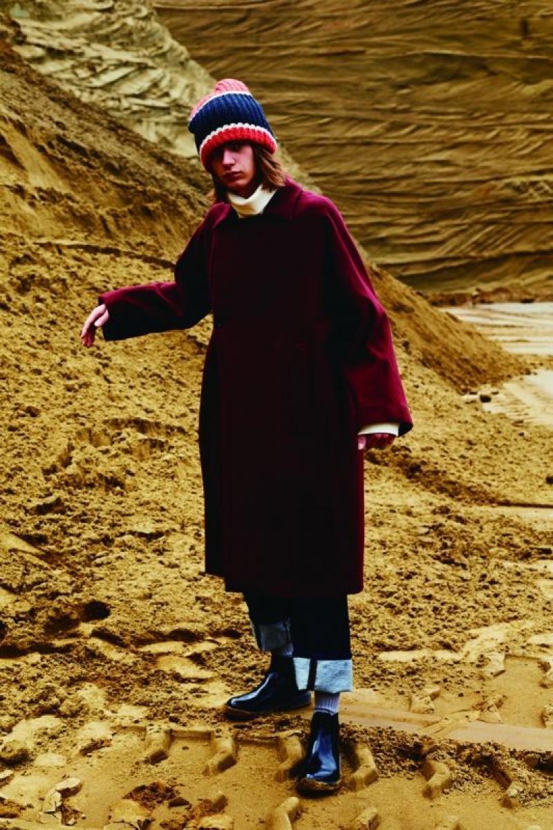 KIIT() W FACE MELTON OVERSIZEDBAL COLLAR COATKID-C92-100 (WINE X CCL)!