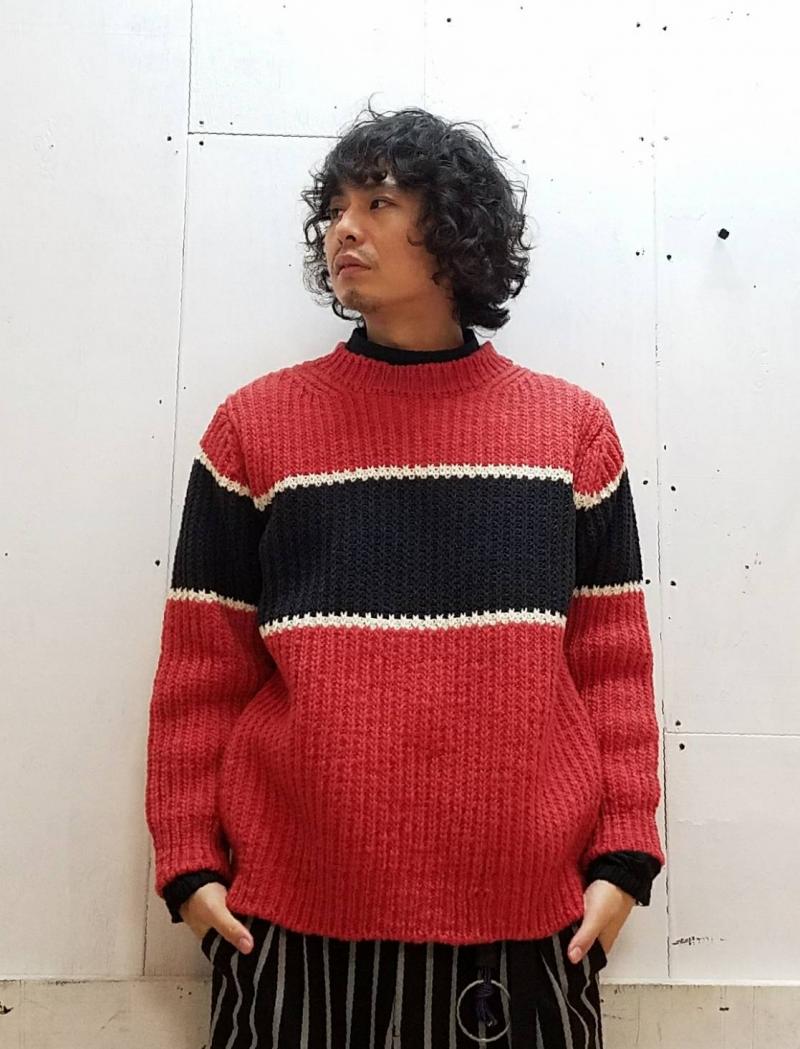 KIIT() LOW GAUGE TRICOLOR CREW NECK KNIT KID-K93-106!