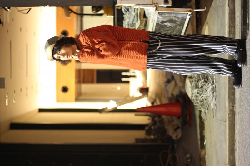 WYATT (磻å) CULSENA 8G BIAS WIDE RIB ZIP CREW NECK KNIT WY-8006 (ORG)!