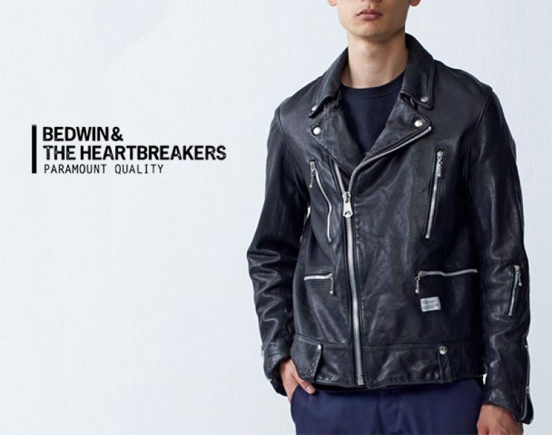 BEDWIN  THE HEARTBREAKERS◇DOUBLE RIDERS JACKET FD  BUSHER/ダブルライダースジャケット/-/羊革/BLK