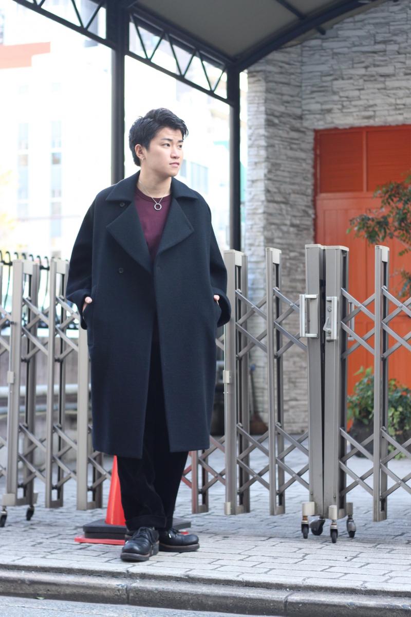 KIIT() W FACE MELTON OVERSIZEDBAL COLLAR COATKID-C92-100 (BLK X BLK)!