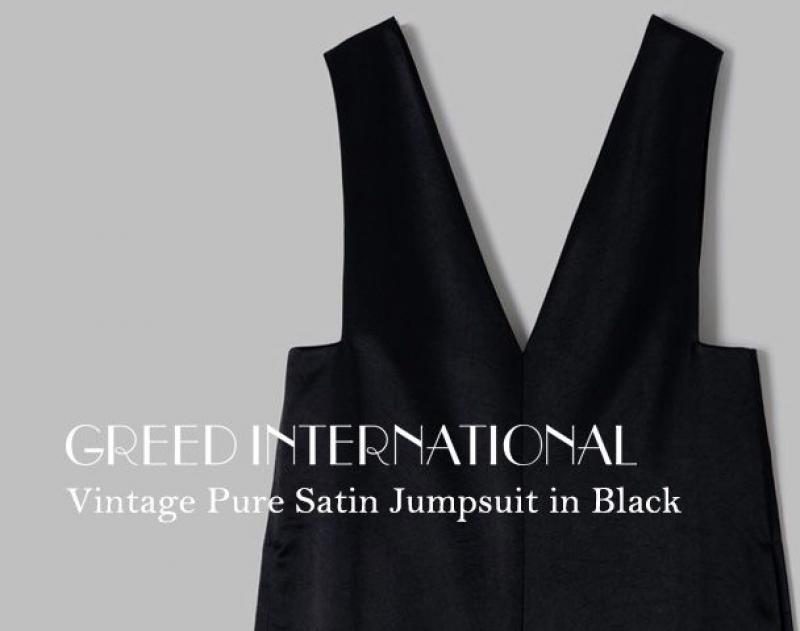 GREED INTERNATIONAL / ƥ "Vintage Pure Satin Jumpsuit in Black"