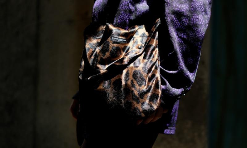Engineered Garments:Shoulder Pouch – Dark Leopard Velvet