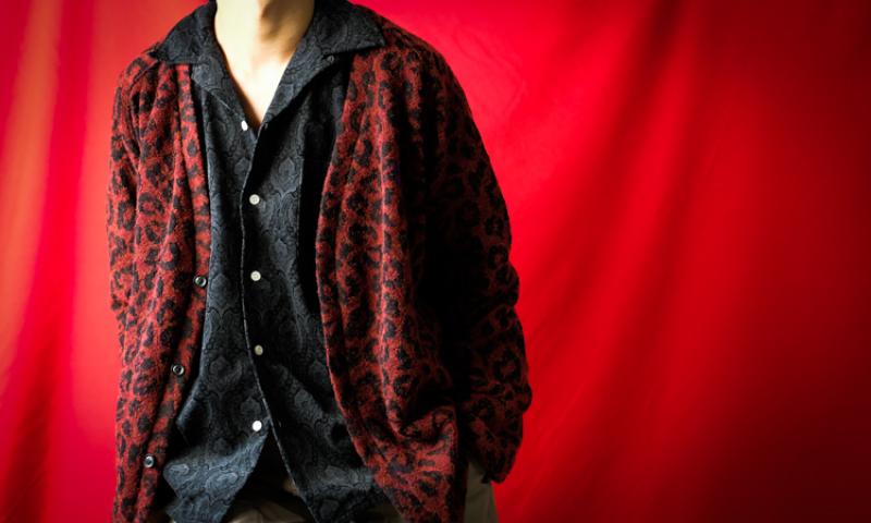 Needles:V Neck Cardigane – Leopard Knit Jq.