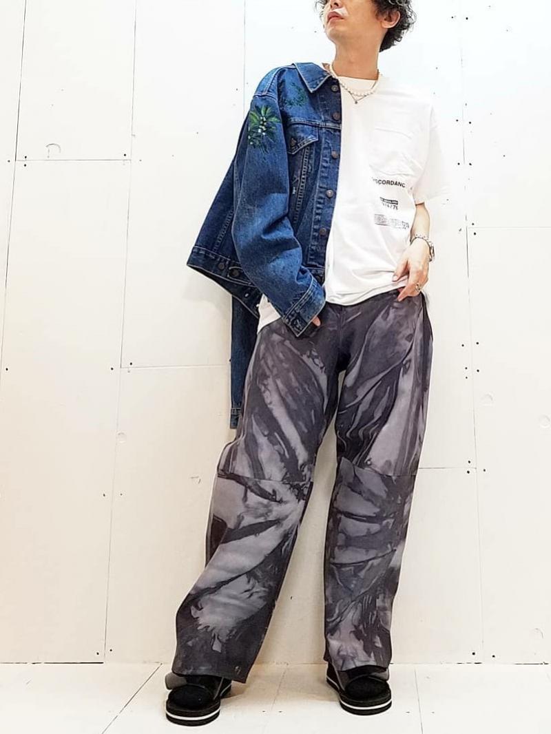SUGARHILL(奬ҥ) SHIBORI-SOME LEATHER DENIM PANTS(B) 20AWLA03! 